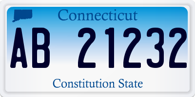 CT license plate AB21232