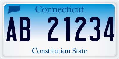 CT license plate AB21234