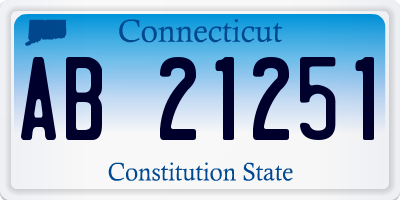 CT license plate AB21251