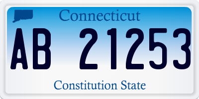 CT license plate AB21253