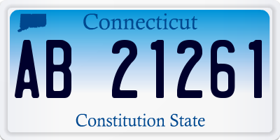 CT license plate AB21261