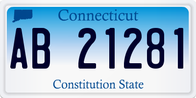 CT license plate AB21281