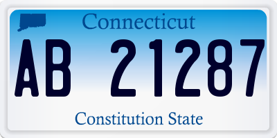 CT license plate AB21287
