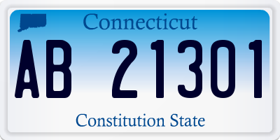 CT license plate AB21301