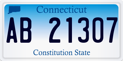CT license plate AB21307