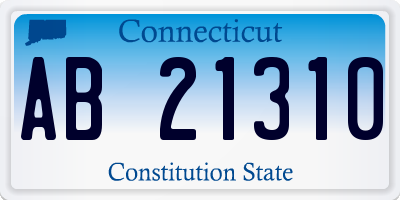 CT license plate AB21310