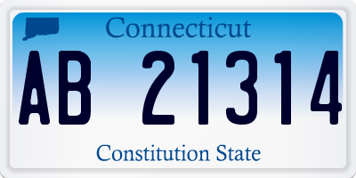 CT license plate AB21314