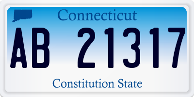 CT license plate AB21317