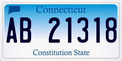 CT license plate AB21318