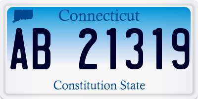 CT license plate AB21319