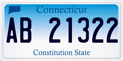 CT license plate AB21322