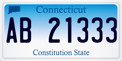 CT license plate AB21333
