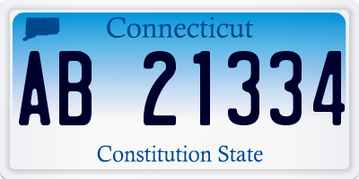 CT license plate AB21334