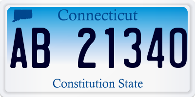 CT license plate AB21340