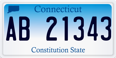 CT license plate AB21343