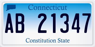 CT license plate AB21347