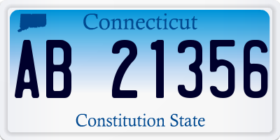 CT license plate AB21356