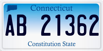 CT license plate AB21362