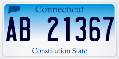 CT license plate AB21367