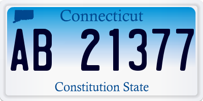 CT license plate AB21377