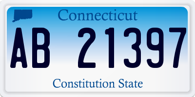 CT license plate AB21397