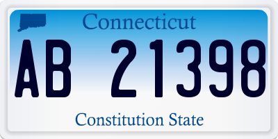 CT license plate AB21398