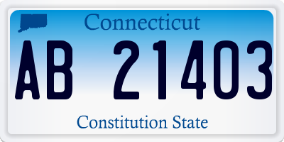 CT license plate AB21403