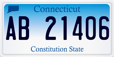 CT license plate AB21406