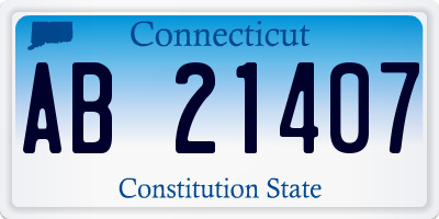 CT license plate AB21407