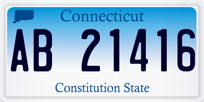 CT license plate AB21416