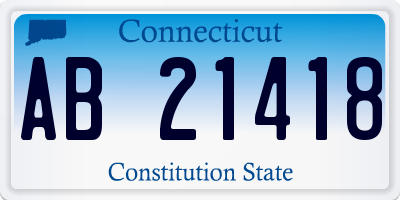 CT license plate AB21418