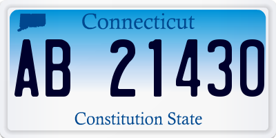 CT license plate AB21430