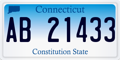 CT license plate AB21433