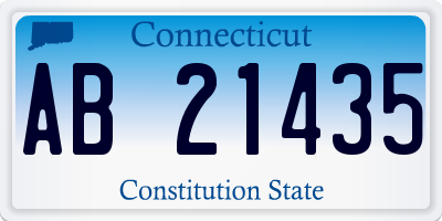 CT license plate AB21435
