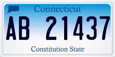 CT license plate AB21437