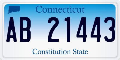 CT license plate AB21443