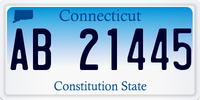CT license plate AB21445