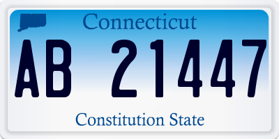 CT license plate AB21447