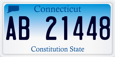 CT license plate AB21448