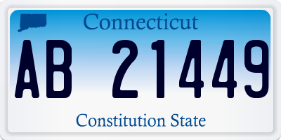 CT license plate AB21449