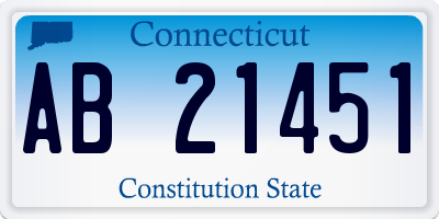 CT license plate AB21451