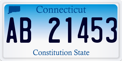 CT license plate AB21453