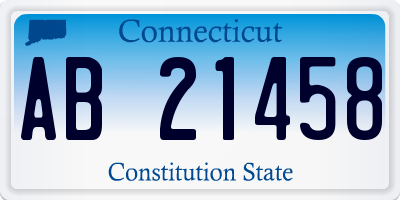 CT license plate AB21458