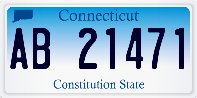 CT license plate AB21471