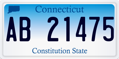 CT license plate AB21475