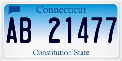 CT license plate AB21477