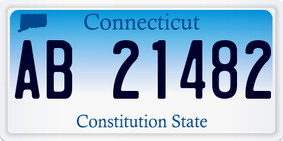 CT license plate AB21482