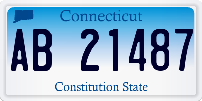 CT license plate AB21487