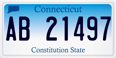 CT license plate AB21497