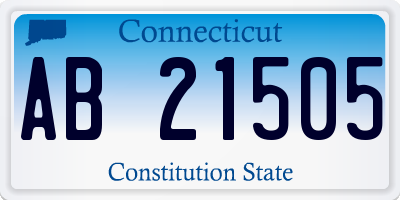 CT license plate AB21505